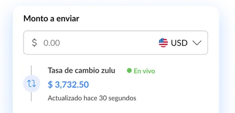 Tasa de cambio en vivo